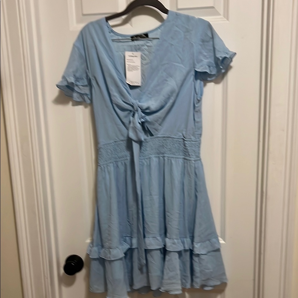 Light Blue Ruffle Dress